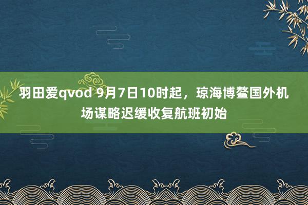 羽田爱qvod 9月7日10时起，琼海博鳌国外机场谋略迟缓收复航班初始