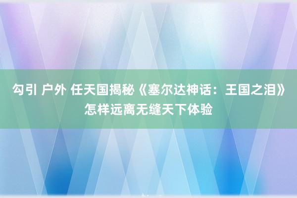 勾引 户外 任天国揭秘《塞尔达神话：王国之泪》怎样远离无缝天下体验