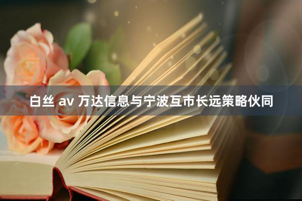 白丝 av 万达信息与宁波互市长远策略伙同