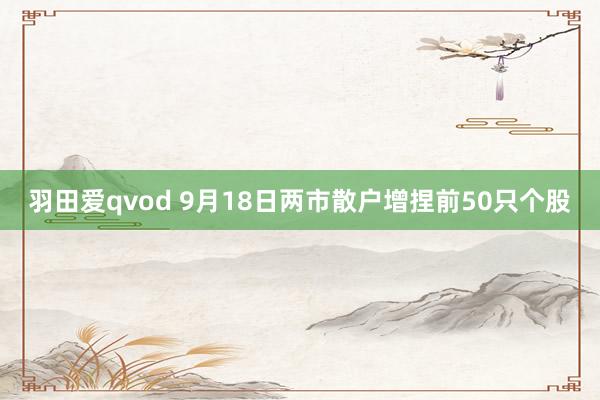 羽田爱qvod 9月18日两市散户增捏前50只个股