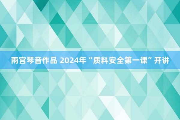 雨宫琴音作品 2024年“质料安全第一课”开讲