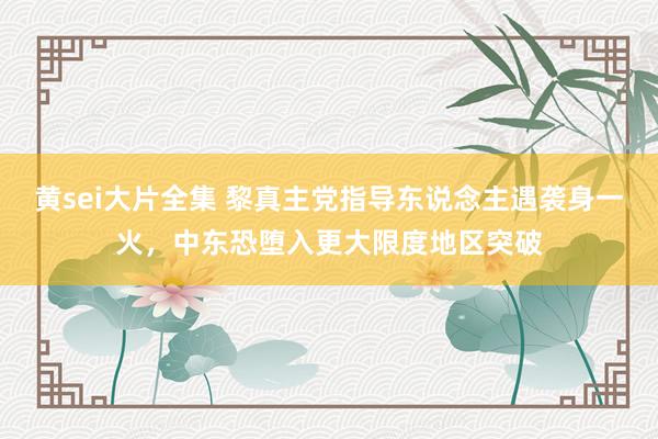 黄sei大片全集 黎真主党指导东说念主遇袭身一火，中东恐堕入更大限度地区突破