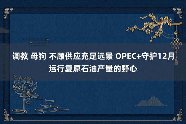 调教 母狗 不顾供应充足远景 OPEC+守护12月运行复原石油产量的野心