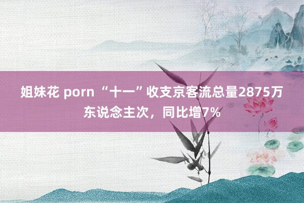 姐妹花 porn “十一”收支京客流总量2875万东说念主次，同比增7%