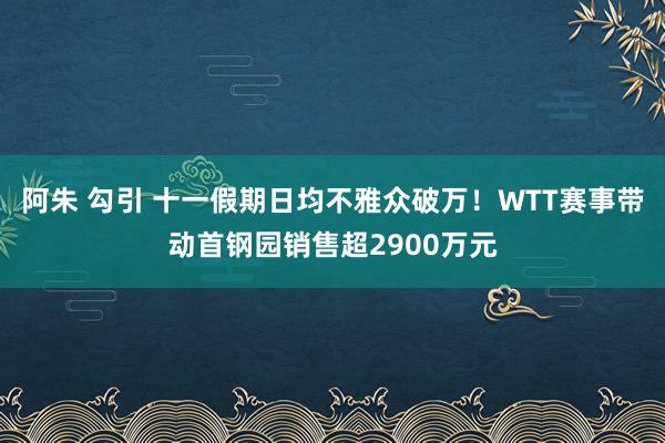 阿朱 勾引 十一假期日均不雅众破万！WTT赛事带动首钢园销售超2900万元