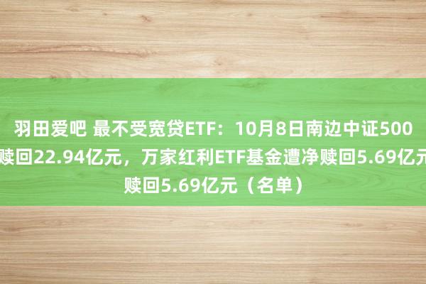 羽田爱吧 最不受宽贷ETF：10月8日南边中证500ETF遭净赎回22.94亿元，万家红利ETF基金遭净赎回5.69亿元（名单）