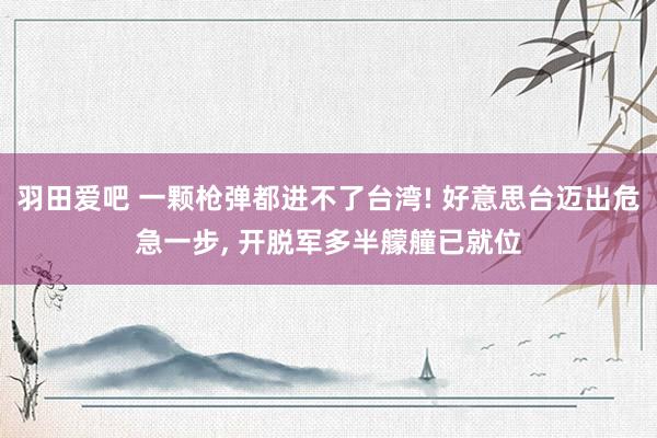 羽田爱吧 一颗枪弹都进不了台湾! 好意思台迈出危急一步， 开脱军多半艨艟已就位