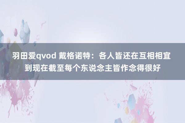 羽田爱qvod 戴格诺特：各人皆还在互相相宜 到现在截至每个东说念主皆作念得很好