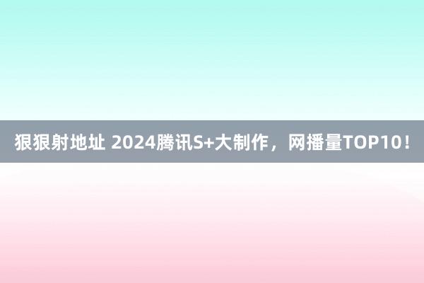 狠狠射地址 2024腾讯S+大制作，网播量TOP10！