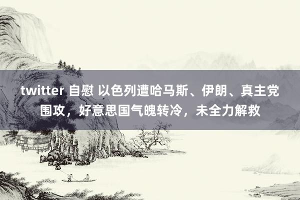 twitter 自慰 以色列遭哈马斯、伊朗、真主党围攻，好意思国气魄转冷，未全力解救