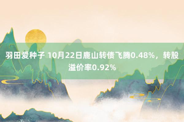 羽田爱种子 10月22日鹿山转债飞腾0.48%，转股溢价率0.92%