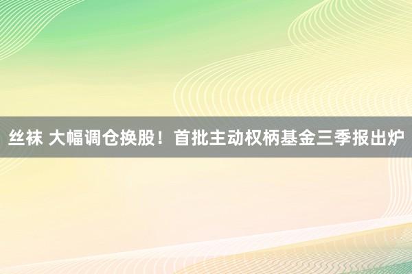 丝袜 大幅调仓换股！首批主动权柄基金三季报出炉