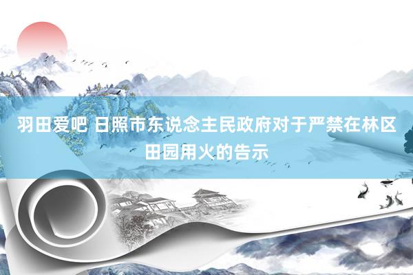 羽田爱吧 日照市东说念主民政府对于严禁在林区田园用火的告示