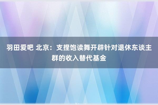 羽田爱吧 北京：支捏饱读舞开辟针对退休东谈主群的收入替代基金