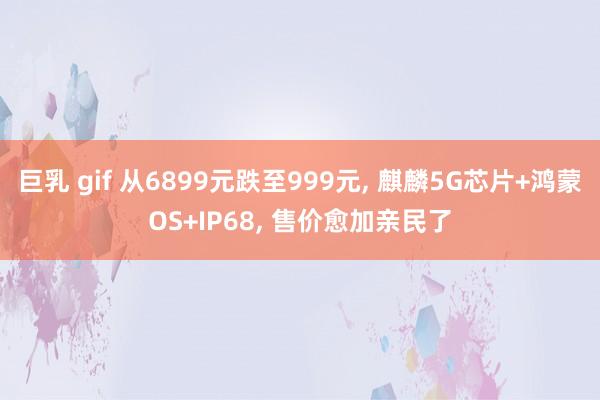 巨乳 gif 从6899元跌至999元， 麒麟5G芯片+鸿蒙OS+IP68， 售价愈加亲民了