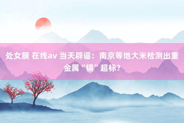 处女膜 在线av 当天辟谣：南京等地大米检测出重金属“镉”超标？