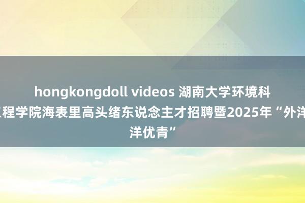 hongkongdoll videos 湖南大学环境科学与工程学院海表里高头绪东说念主才招聘暨2025年“外洋优青”