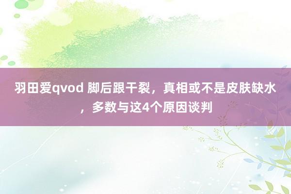 羽田爱qvod 脚后跟干裂，真相或不是皮肤缺水，多数与这4个原因谈判