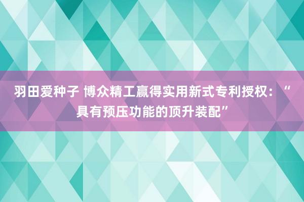 羽田爱种子 博众精工赢得实用新式专利授权：“具有预压功能的顶升装配”