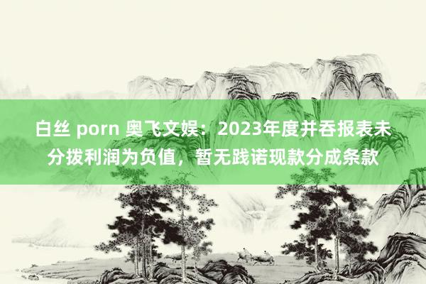 白丝 porn 奥飞文娱：2023年度并吞报表未分拨利润为负值，暂无践诺现款分成条款