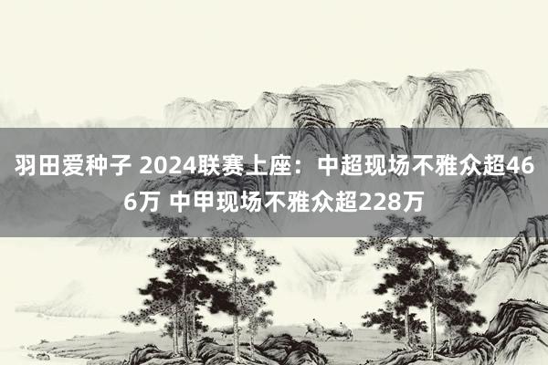 羽田爱种子 2024联赛上座：中超现场不雅众超466万 中甲现场不雅众超228万