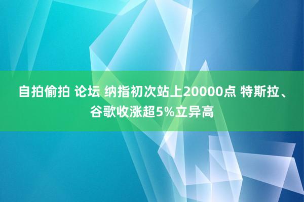 自拍偷拍 论坛 纳指初次站上20000点 特斯拉、谷歌收涨超5%立异高