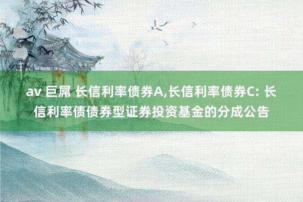 av 巨屌 长信利率债券A，长信利率债券C: 长信利率债债券型证券投资基金的分成公告