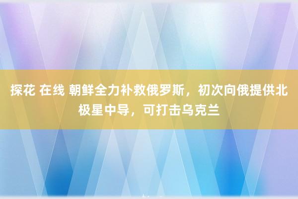 探花 在线 朝鲜全力补救俄罗斯，初次向俄提供北极星中导，可打击乌克兰