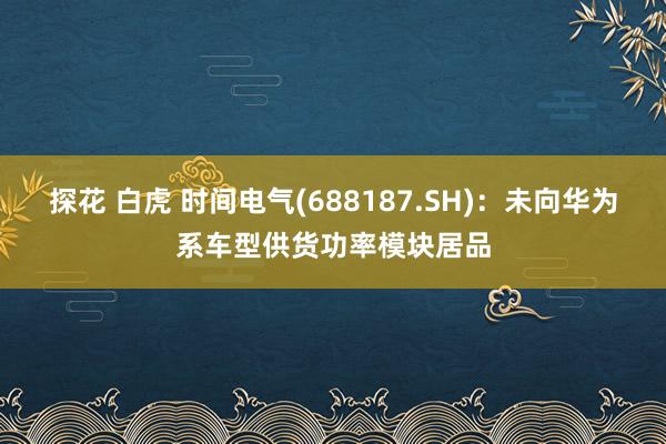 探花 白虎 时间电气(688187.SH)：未向华为系车型供货功率模块居品