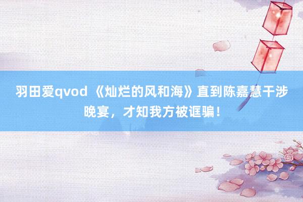 羽田爱qvod 《灿烂的风和海》直到陈嘉慧干涉晚宴，才知我方被诓骗！