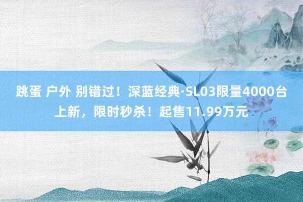 跳蛋 户外 别错过！深蓝经典·SL03限量4000台上新，限时秒杀！起售11.99万元