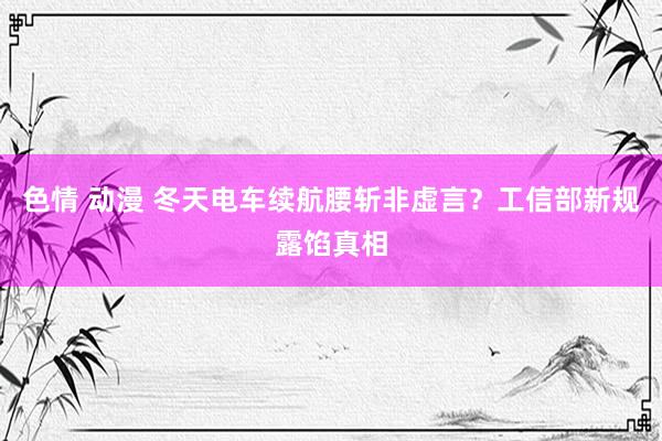 色情 动漫 冬天电车续航腰斩非虚言？工信部新规露馅真相