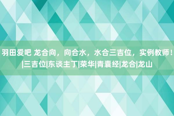 羽田爱吧 龙合向，向合水，水合三吉位，实例教师！|三吉位|东谈主丁|荣华|青囊经|龙合|龙山