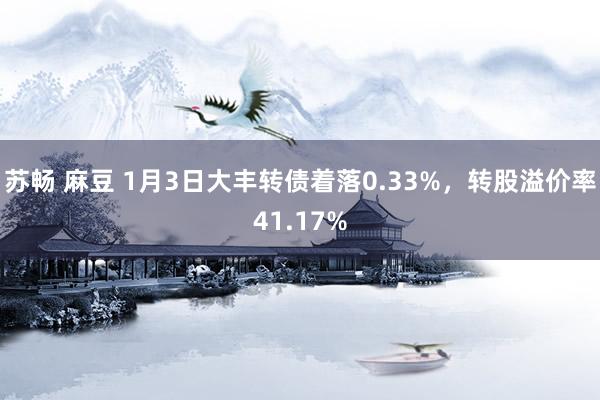 苏畅 麻豆 1月3日大丰转债着落0.33%，转股溢价率41.17%