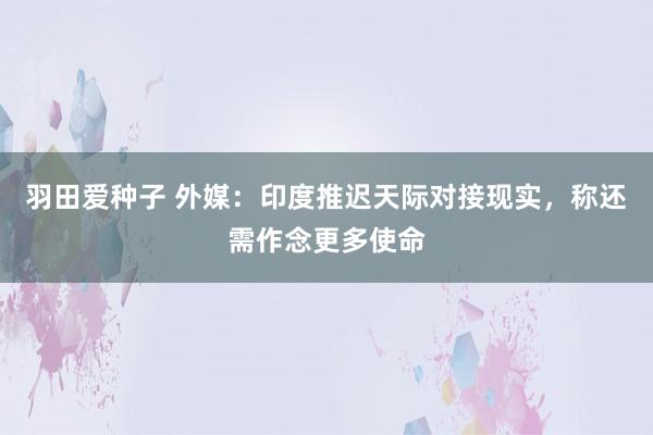 羽田爱种子 外媒：印度推迟天际对接现实，称还需作念更多使命