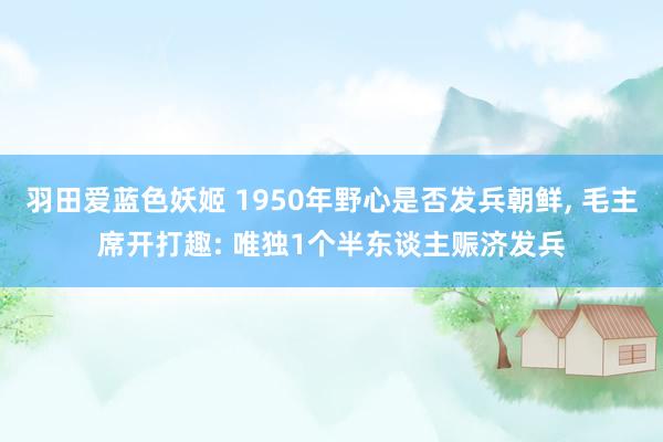 羽田爱蓝色妖姬 1950年野心是否发兵朝鲜， 毛主席开打趣: 唯独1个半东谈主赈济发兵