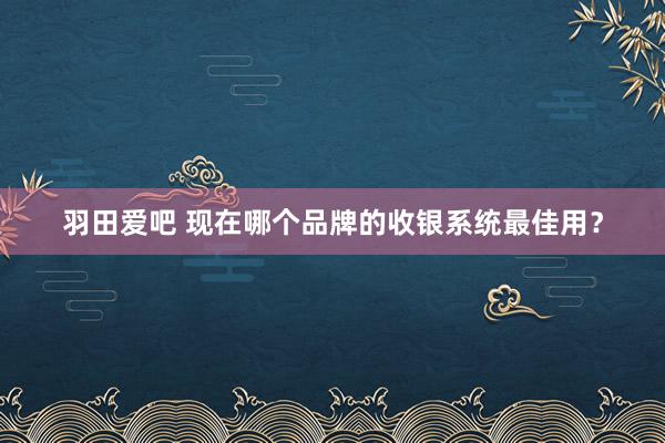 羽田爱吧 现在哪个品牌的收银系统最佳用？