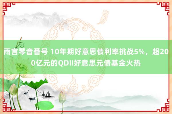 雨宫琴音番号 10年期好意思债利率挑战5%，超200亿元的QDII好意思元债基金火热